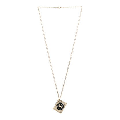 Chanel Metal CC Lion Book Locket Necklace Gold 3 of 7