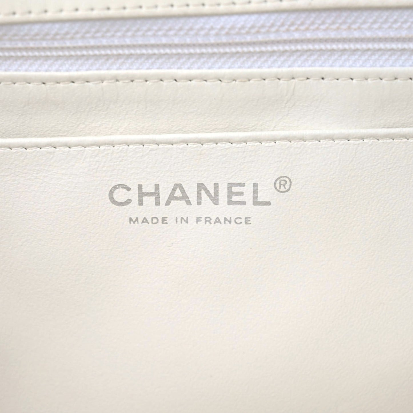 Lambskin Quilted Jumbo Single Flap White