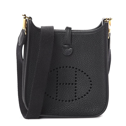 Hermes Taurillon Clemence Evelyne TPM Black 1 of 9