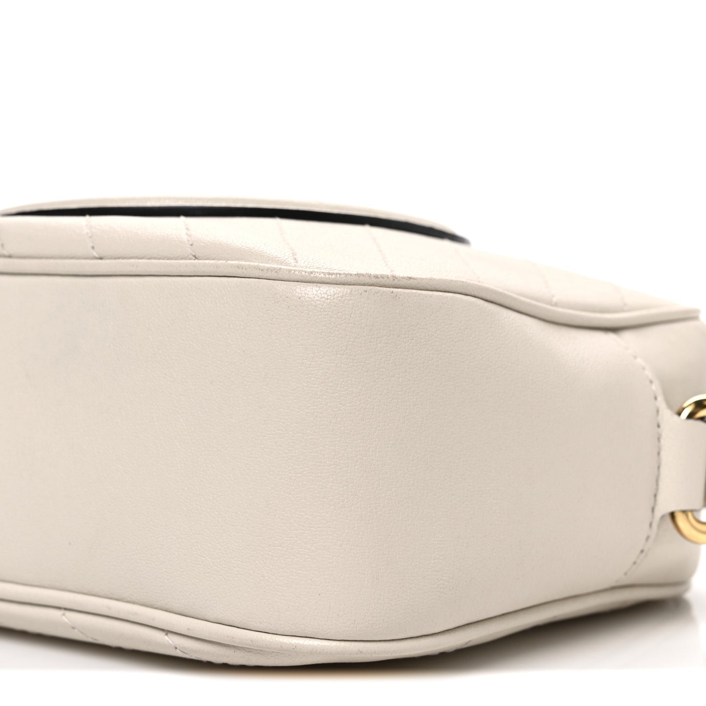 Sakai Be Green Calfskin Diagonal Stitched Small Blondie Shoulder Bag Mystic White