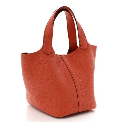 Hermes Taurillon Clemence Picotin Lock 18 PM Terre Battue 3 of 11