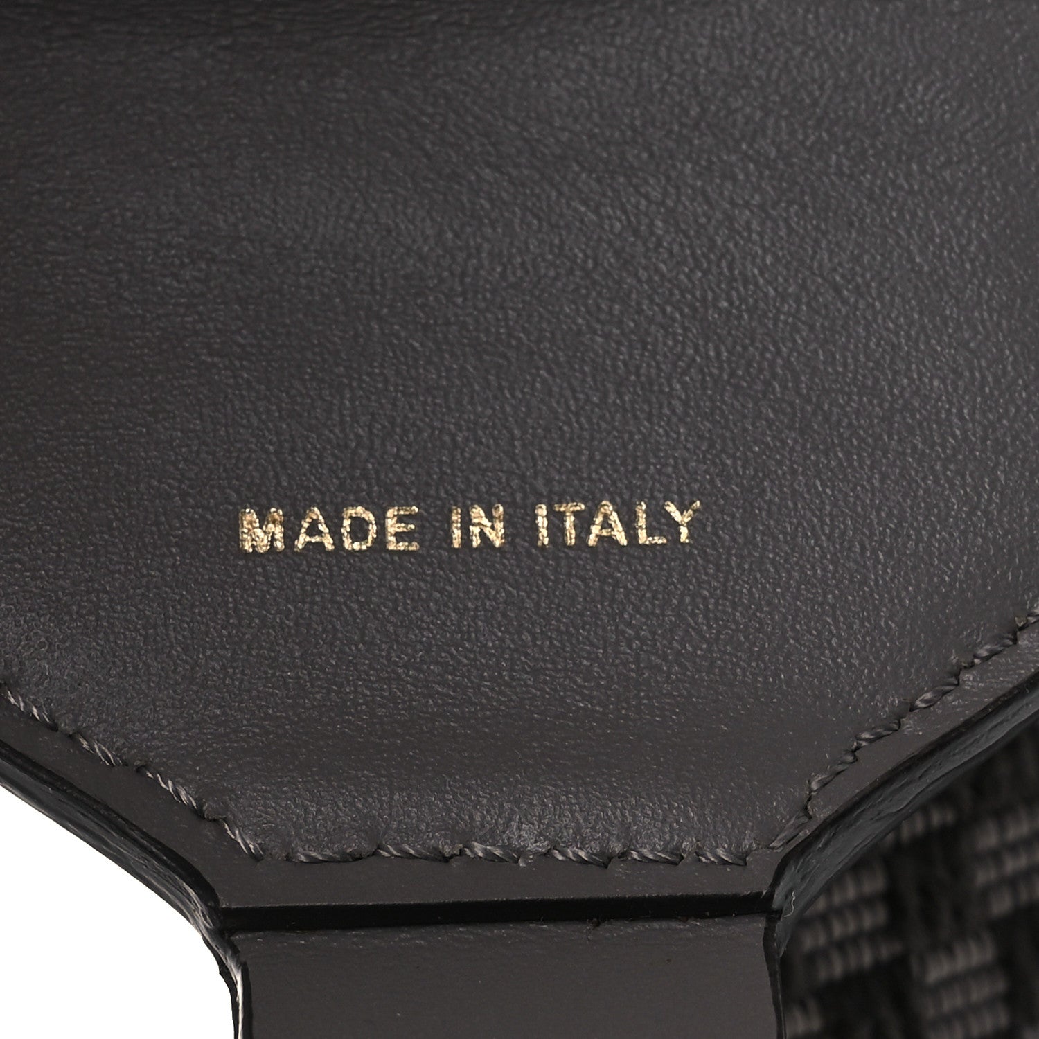 Fendi Ribbon Vitello King Logo Embossed Gingham Woven Adjustable Strap You Moon Ghiaia 5 of 6