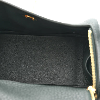 Hermes Taurillon Clemence Mini Lindy 20 Vert Fonce 5 of 11