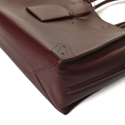 Balenciaga Calfskin Blackout Hardware Perforated Papier B4 Tote Burgundy 13 of 13