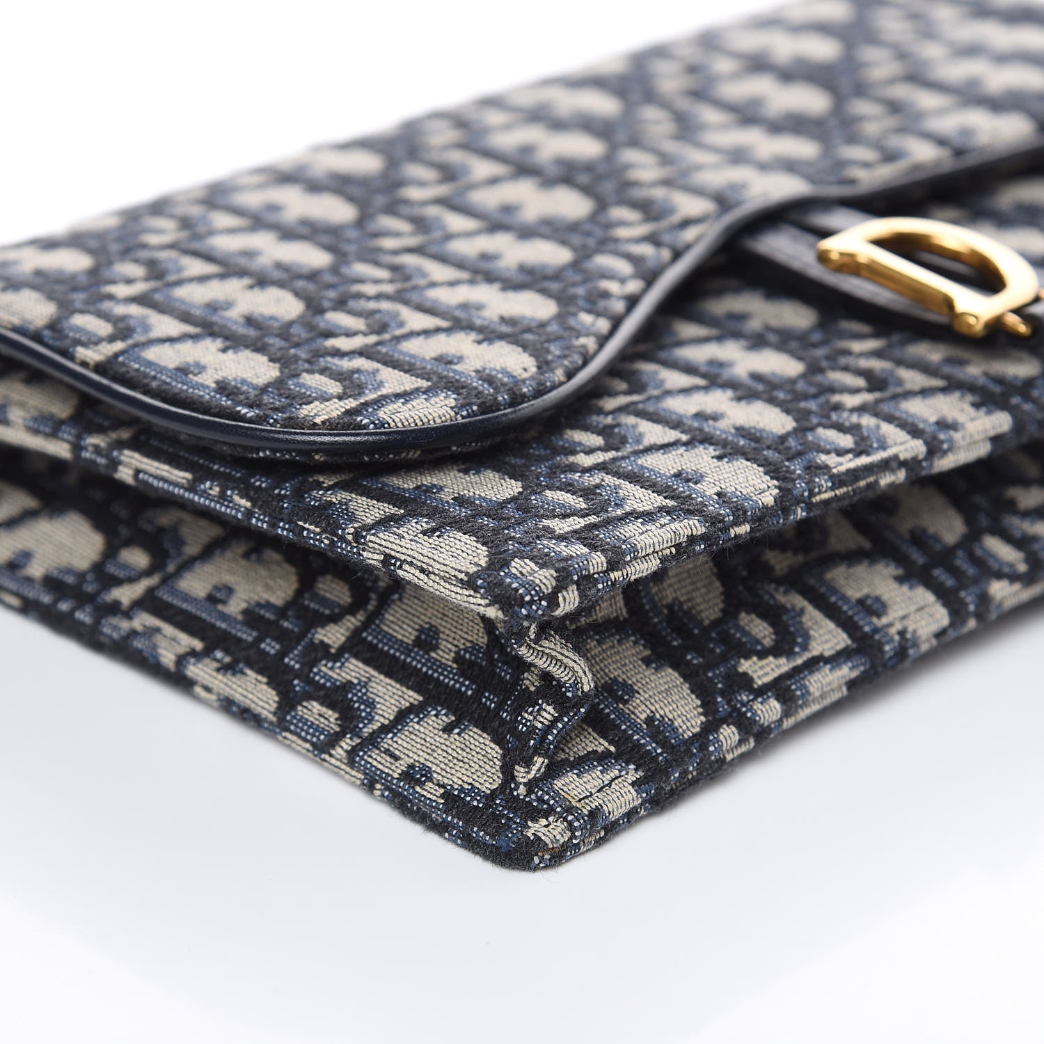Christian Dior Oblique Saddle Chain Pouch Blue 7 of 8