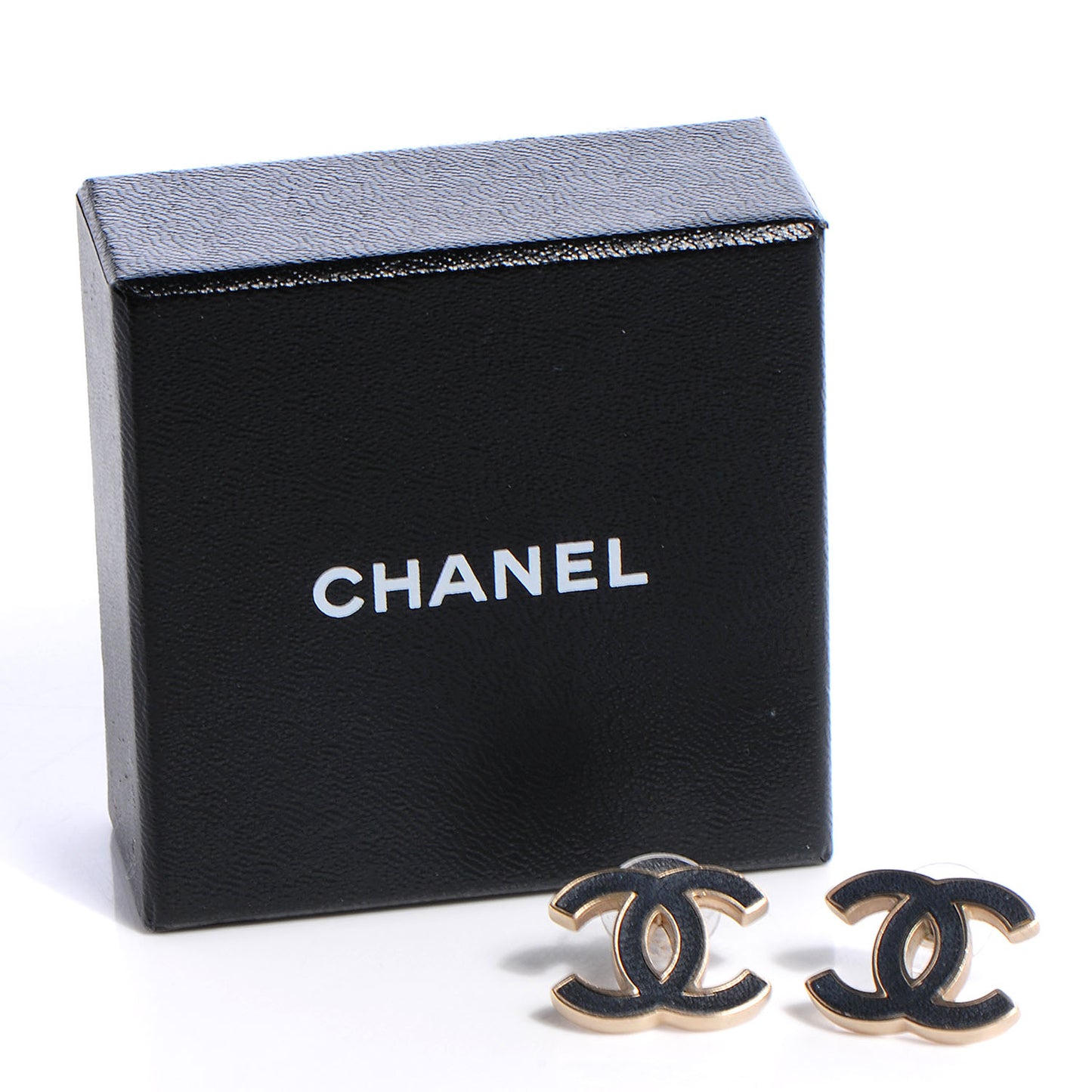 Lambskin CC Earrings Black
