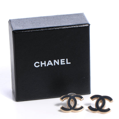 Chanel Lambskin CC Earrings Black 3 of 5
