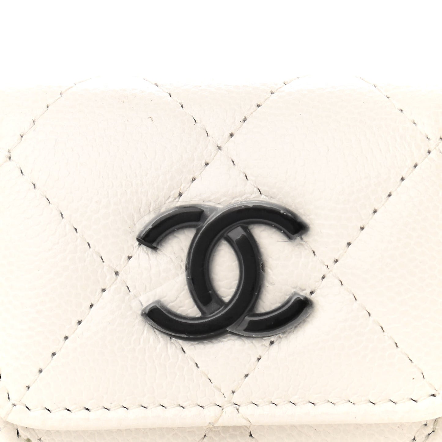Caviar Quilted Airpods Pro Holder Belt White
