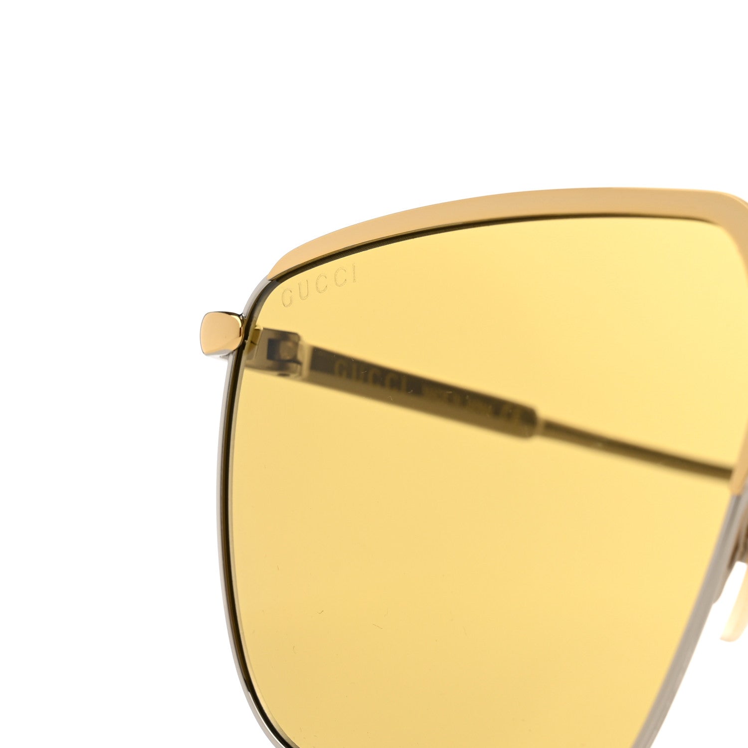 Gucci Metal Aviator Sunglasses GG0365S Silver Yellow 7 of 8