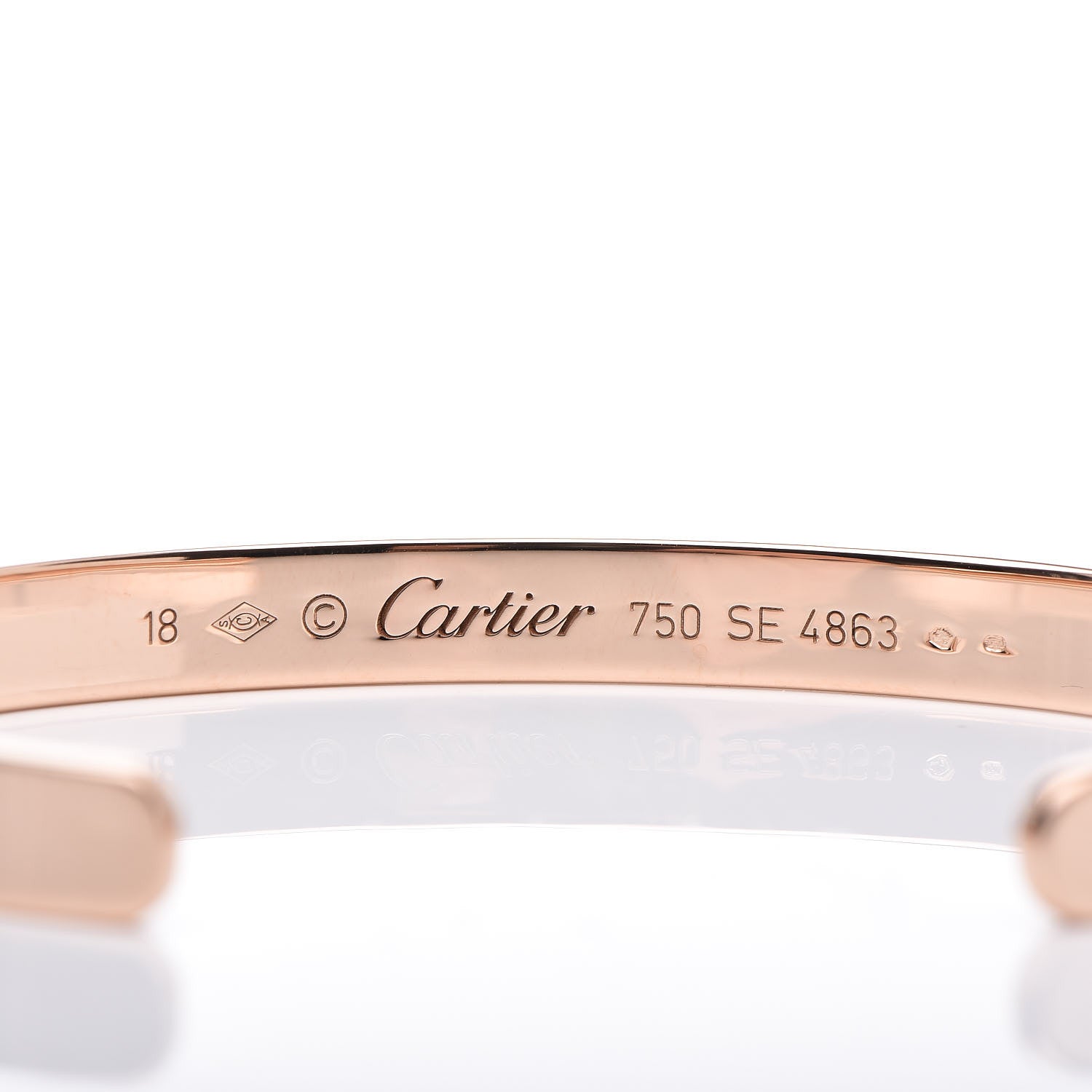Cartier 18K Pink Gold LOVE Cuff Bracelet 18 4 of 4