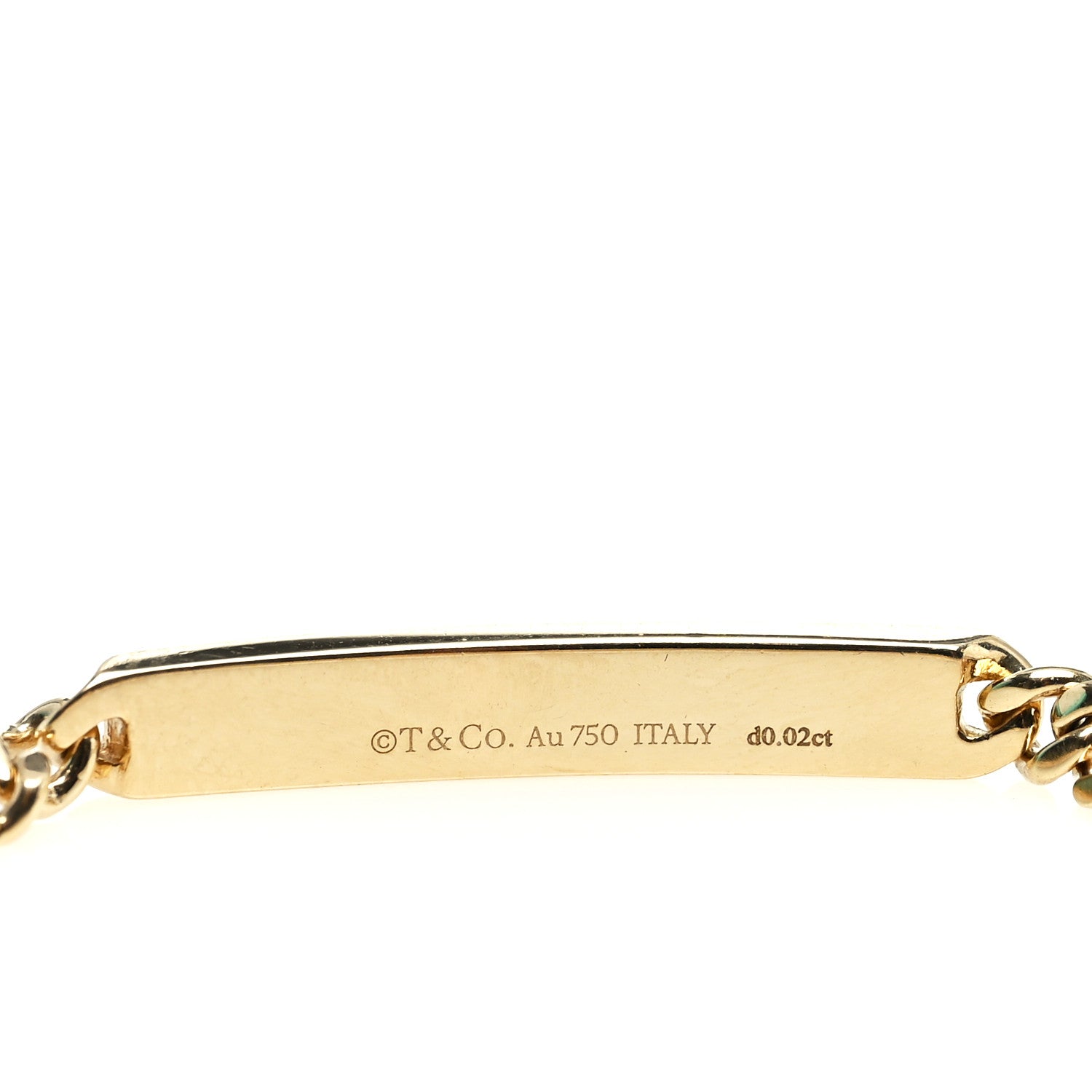 Tiffany 18K Yellow Gold Diamond Micro Link ID Chain Bracelet 3 of 3