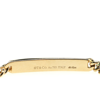 Tiffany 18K Yellow Gold Diamond Micro Link ID Chain Bracelet 3 of 3