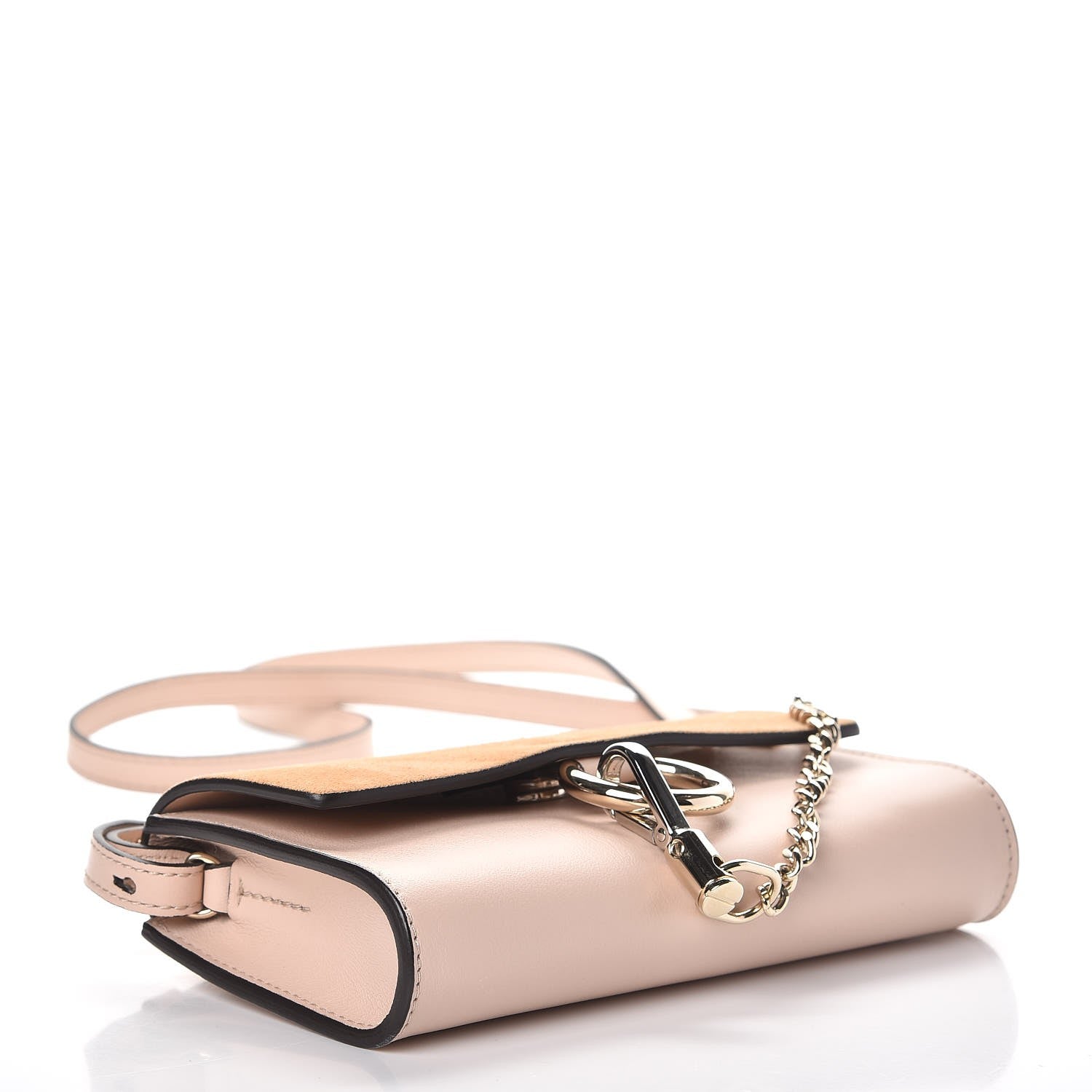 Chloe Suede Calfskin Mini Faye Shoulder Bag Cement Pink 4 of 8