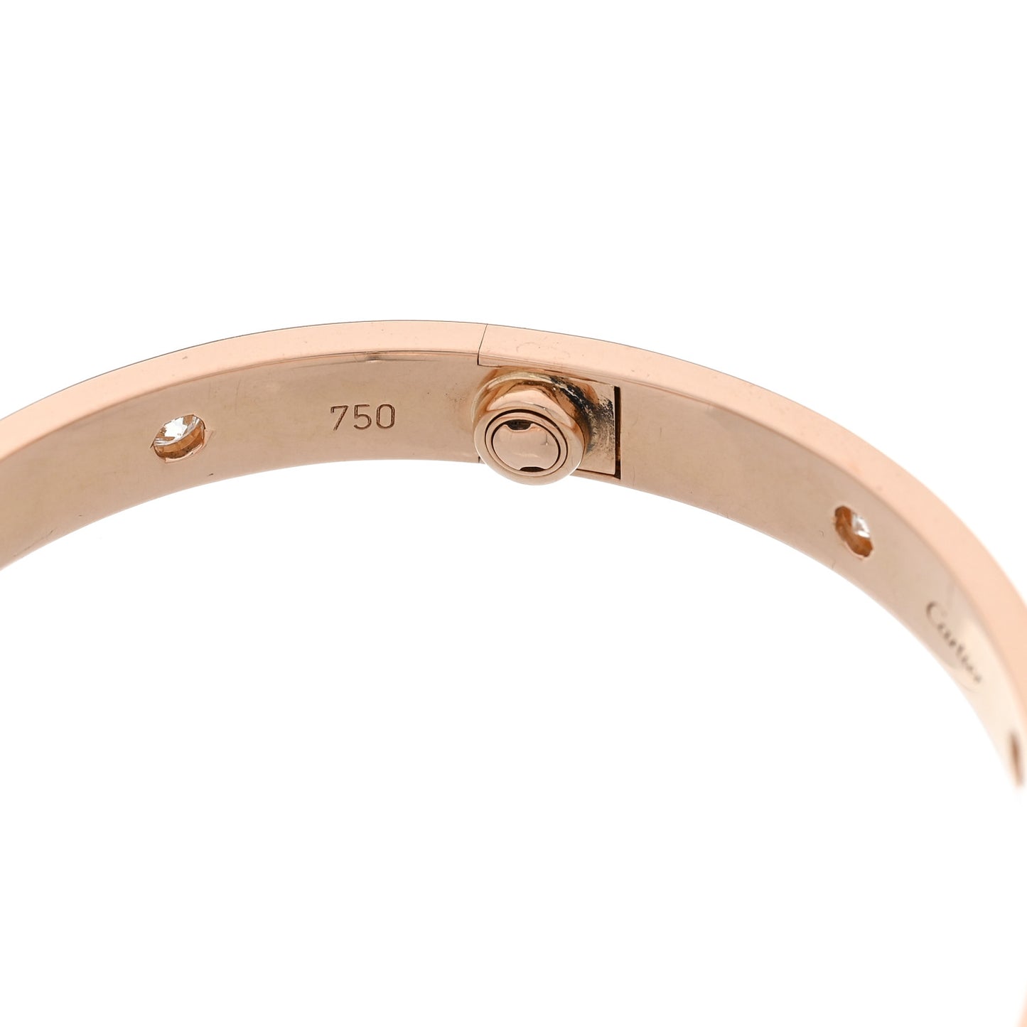 18K Pink Gold 10 Diamond LOVE Bracelet 17