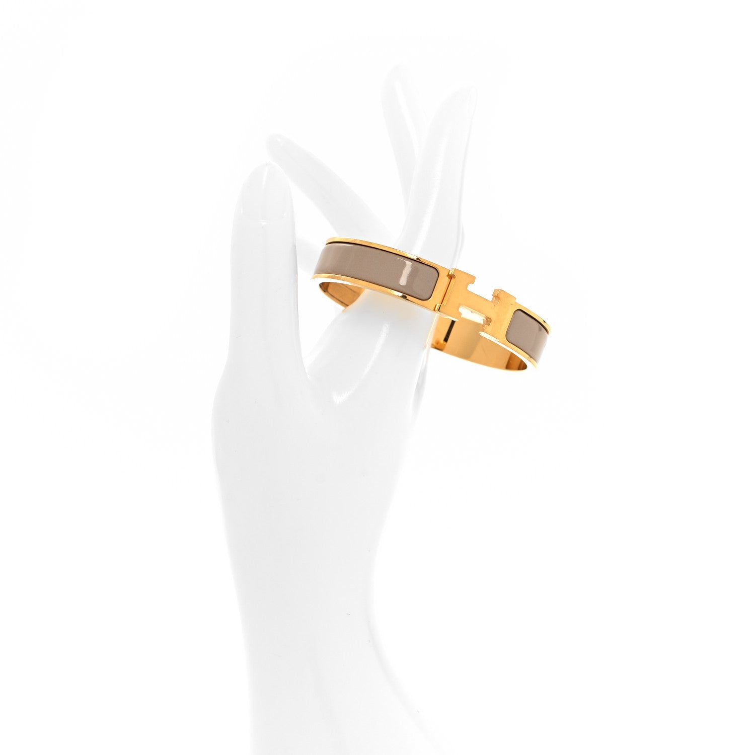 Hermes Enamel Narrow Clic Clac H Bracelet GM Marron Glace 2 of 5