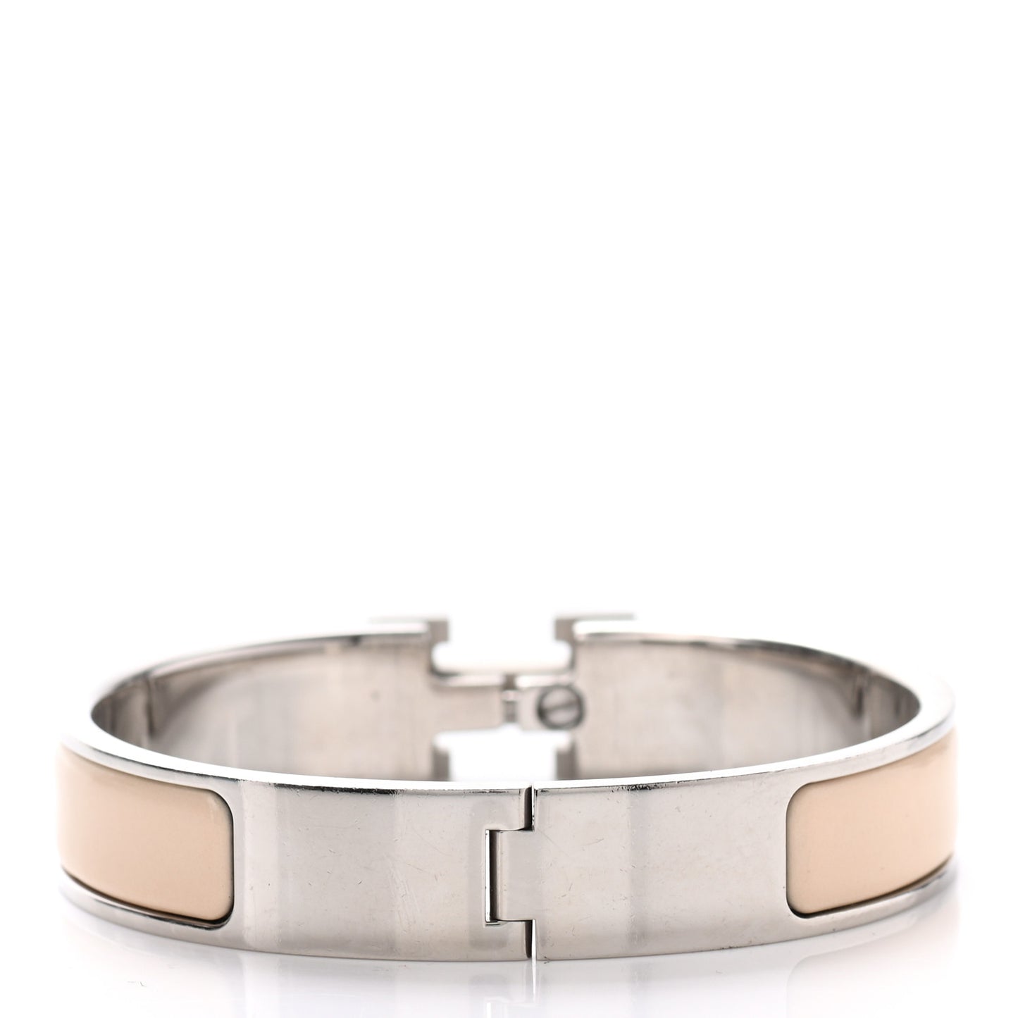 Narrow Enamel Clic Clac H Bracelet PM Beige Nacre
