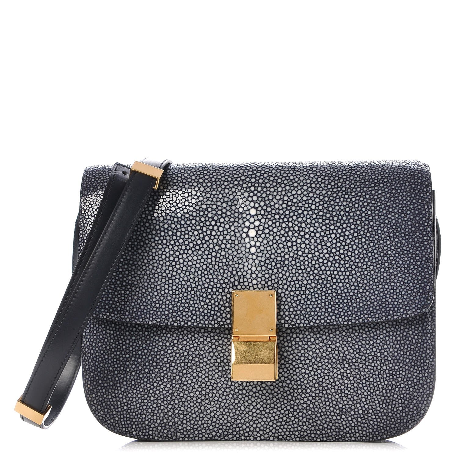 Celine Stingray Medium Classic Box Flap Bag Navy 1 of 7