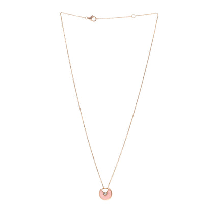 Cartier 18K Pink Gold Diamond Pink Opal XS Amulette de Cartier Pendant Necklace 3 of 5