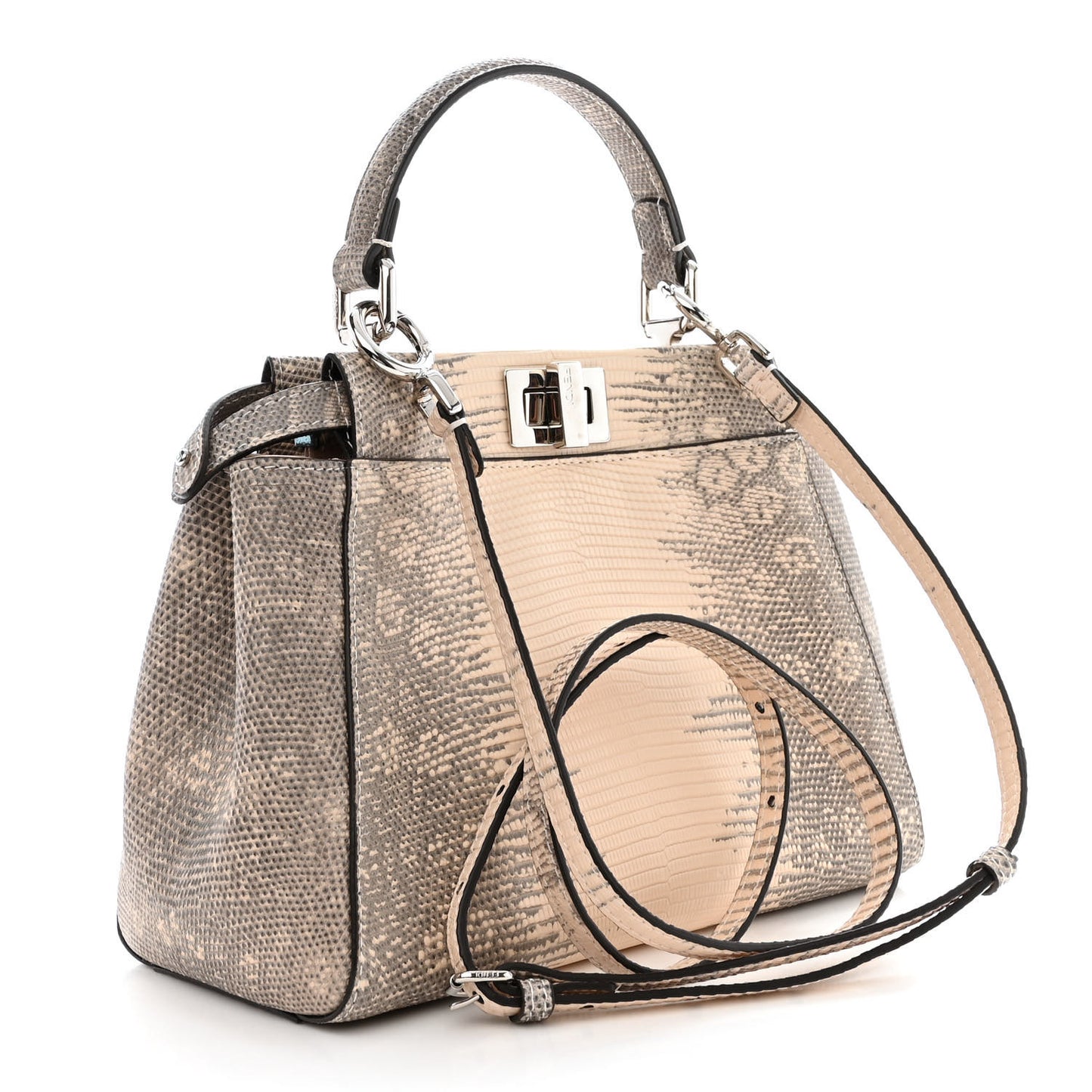Lizard Togo Shiny Nappa Mini Peekaboo Iconic Satchel Rosa Skin
