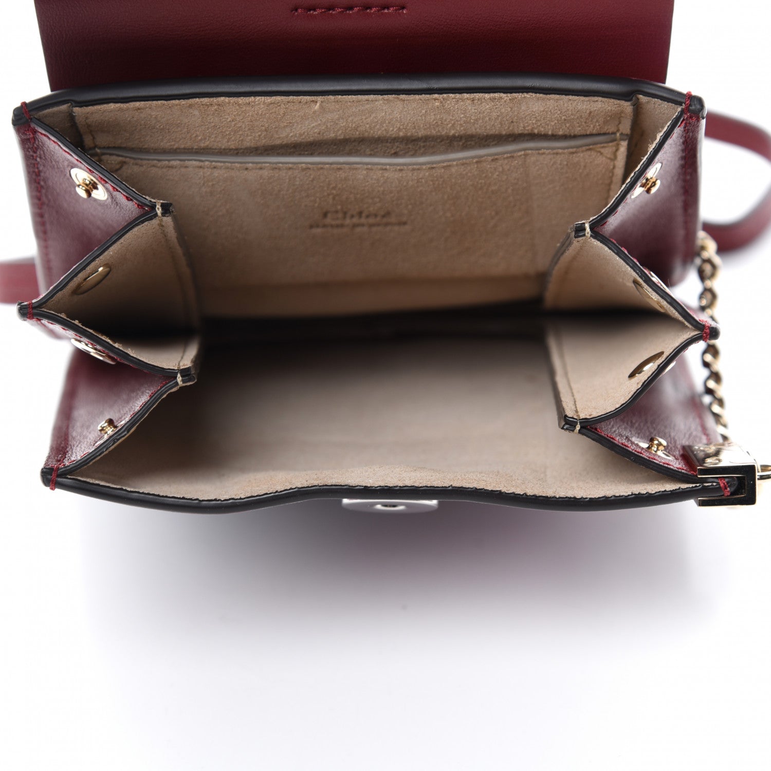Chloe Calfskin Floral Print Mini Faye Bracelet Bag Plum Purple 5 of 10