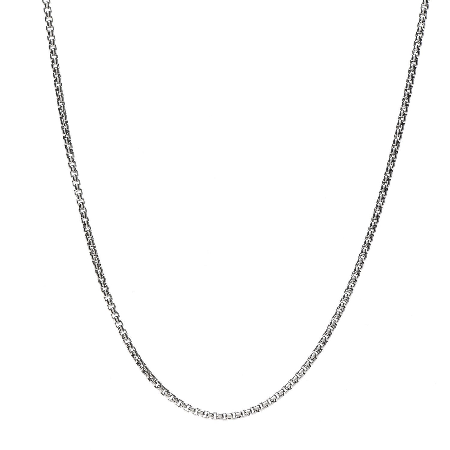Sterling Silver 14K Yellow Gold 1.7mm Baby Box Chain Necklace 15"