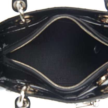 Christian Dior Patent Cannage Stitched Medium Lady Dior Black 5 of 13