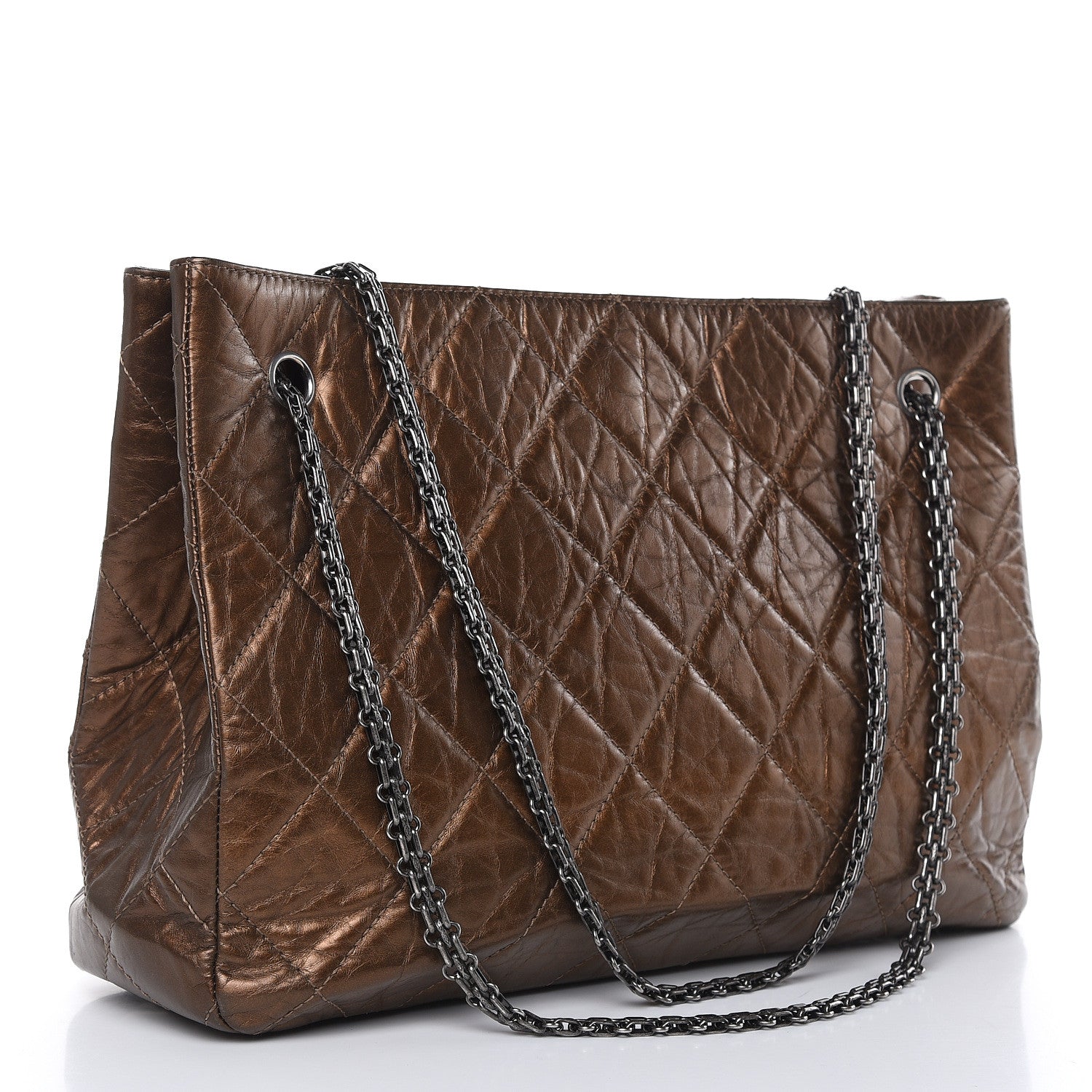 Chanel Aged Calfskin Reissue 2.55 Tote Bronze 3 of 11