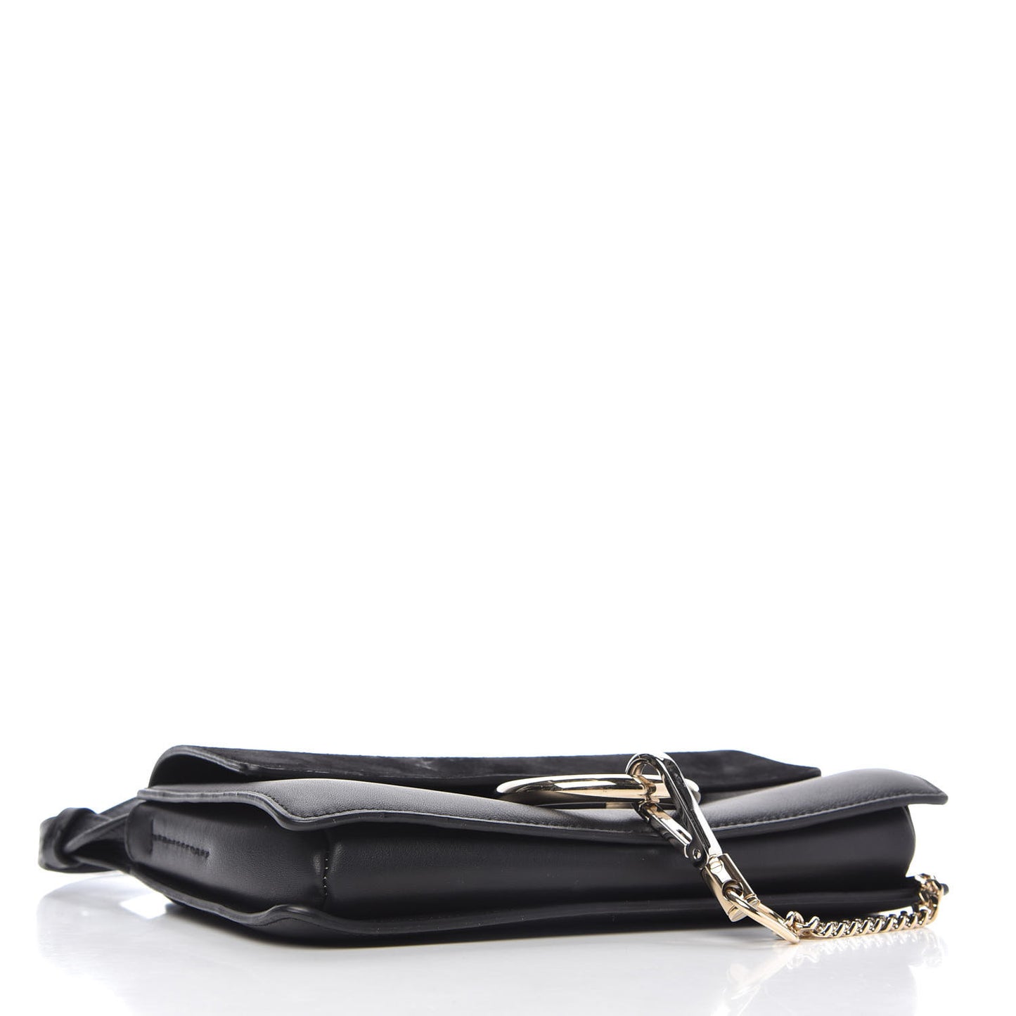 Suede Calfskin Small Faye Shoulder Bag Black