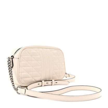 Gucci Calfskin Matelasse Aria Small GG Marmont Chain Shoulder Bag Mystic White 3 of 12