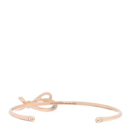 Tiffany 18K Rose Gold Diamond Bow Cuff Bracelet 2 of 3