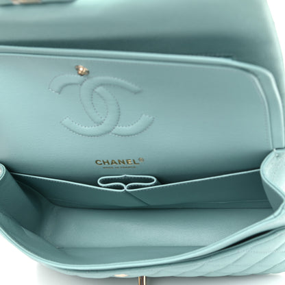 Chanel Caviar Quilted Medium Double Flap Light Blue 5 of 11