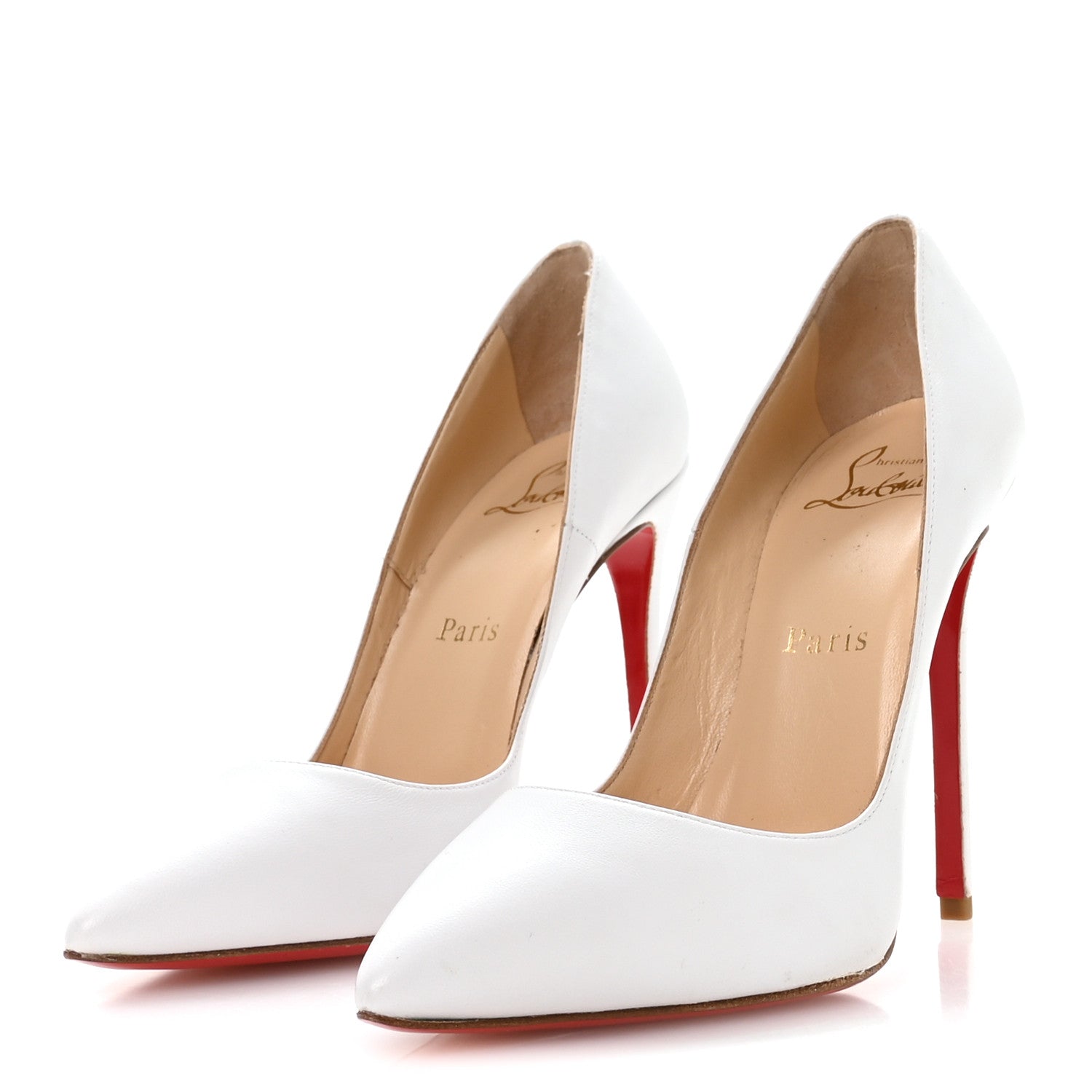 Christian Louboutin Shiny Nappa Pigalle Follies 100 Pumps 36 White 4 of 8