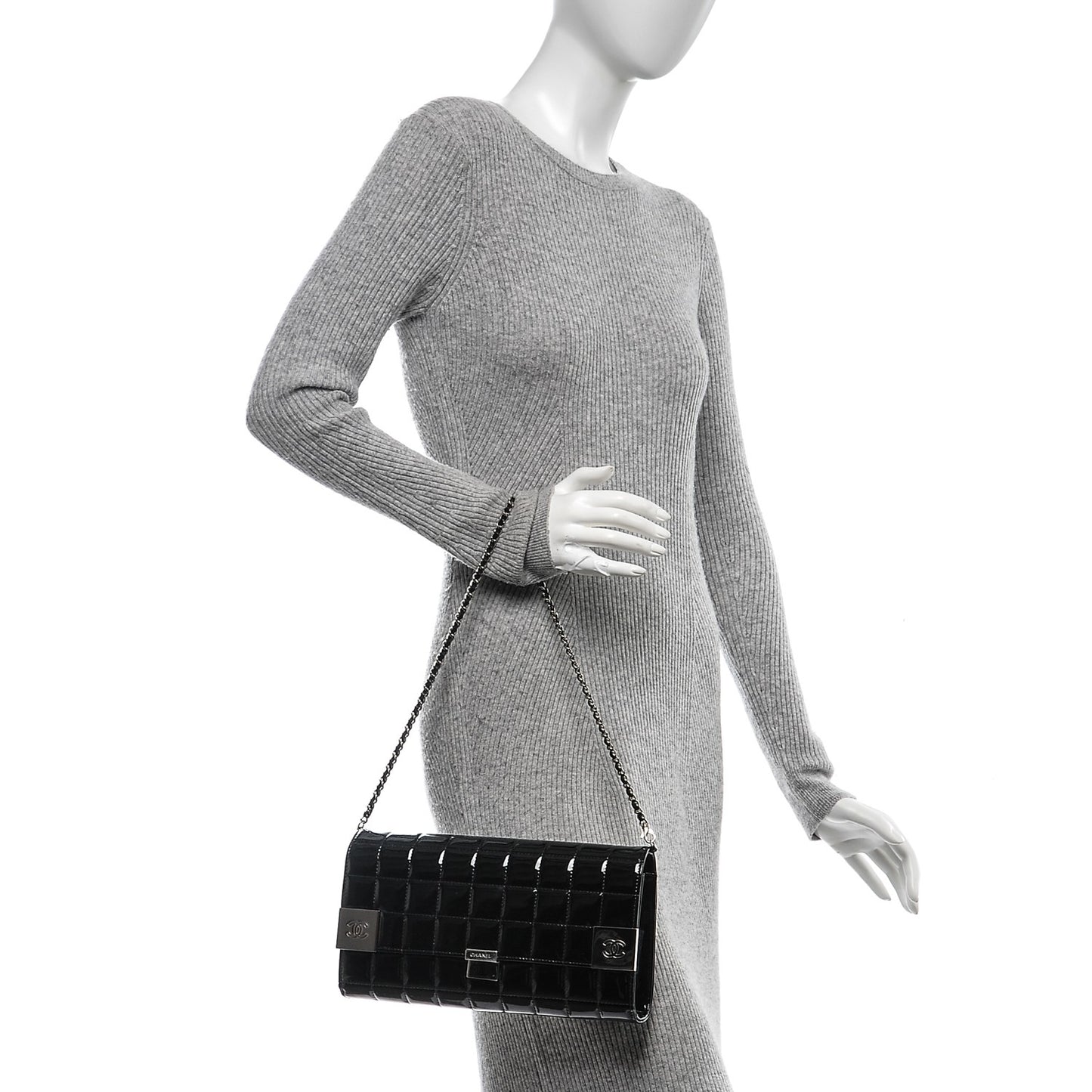 Patent Chocolate Bar Flap Black