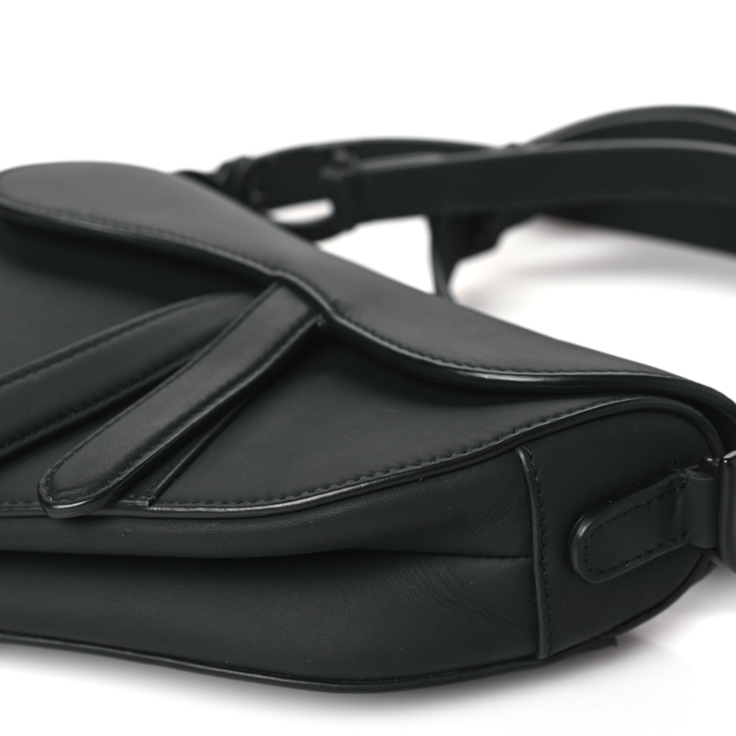 Christian Dior Ultra Matte Calfskin Mini Saddle Bag With Strap Black 10 of 10