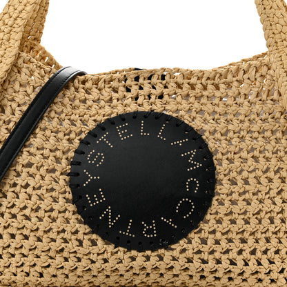 Stella McCartney Braided Raffia Eco Alter Napa Perforated Logo Crossbody Bag Natural 8 of 11
