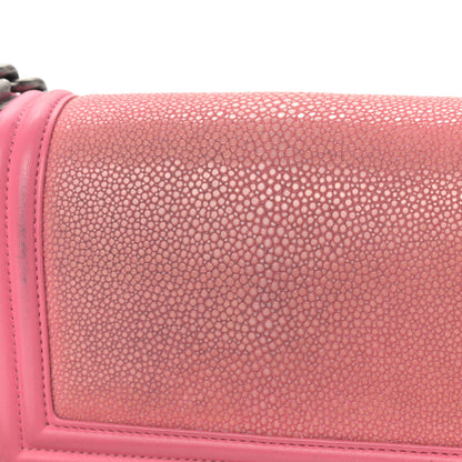 Chanel Galuchat Stingray Small Boy Flap Pink 13 of 13