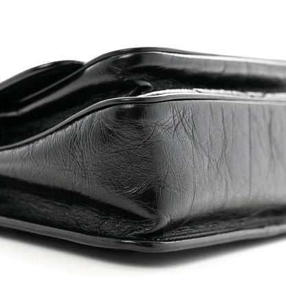 Saint Laurent Crinkled Calfskin Matelasse Monogram Baby Niki Chain Satchel Black 9 of 11
