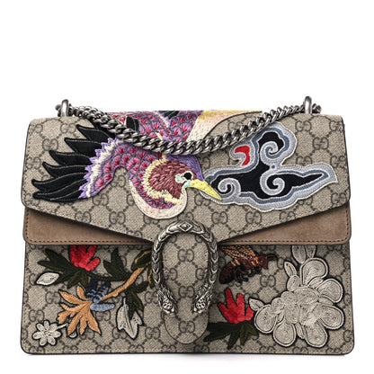 Gucci GG Supreme Monogram Embroidered Medium Dionysus Shoulder Bag Taupe 1 of 10
