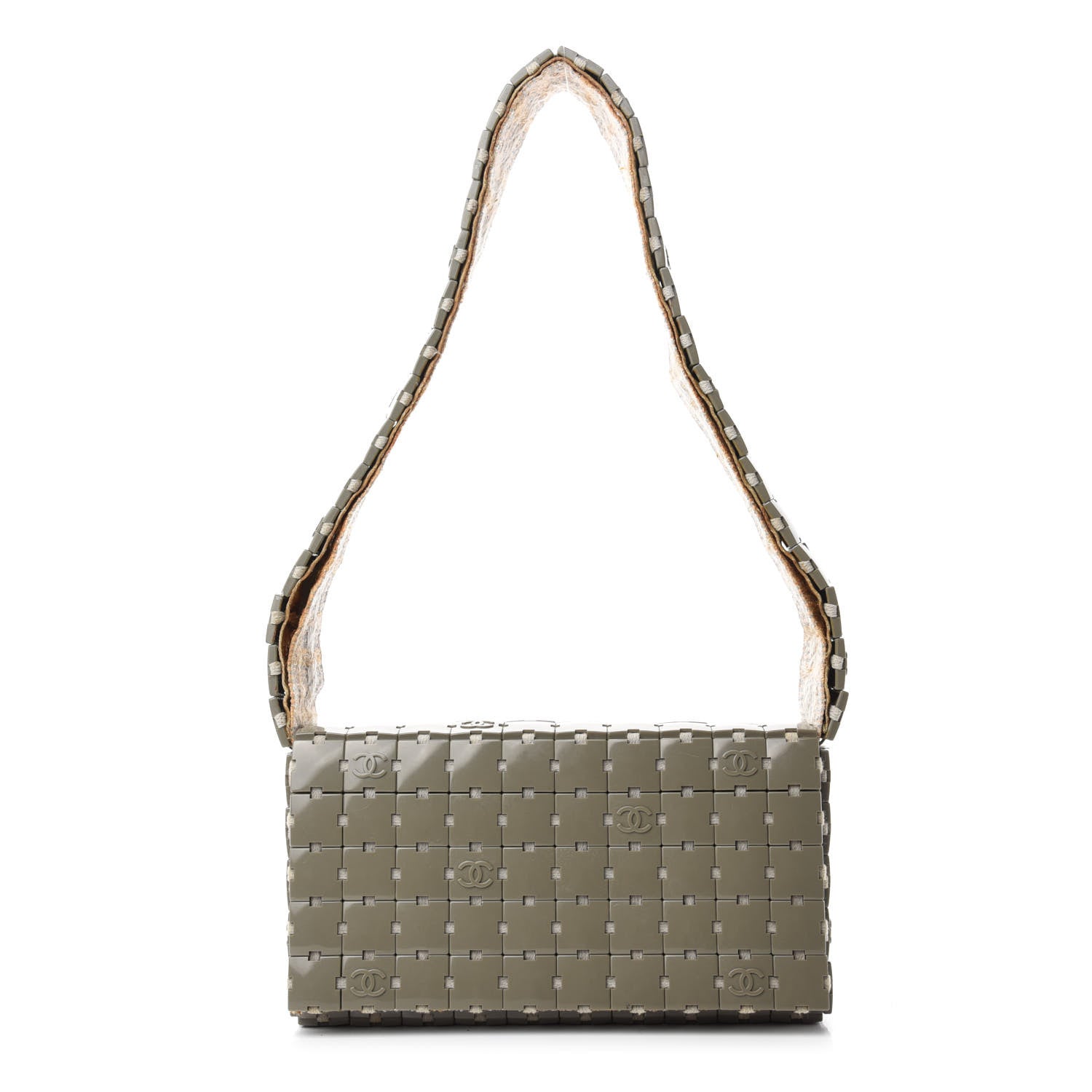 Chanel Tweed Resin Tile Flap Green 1 of 12