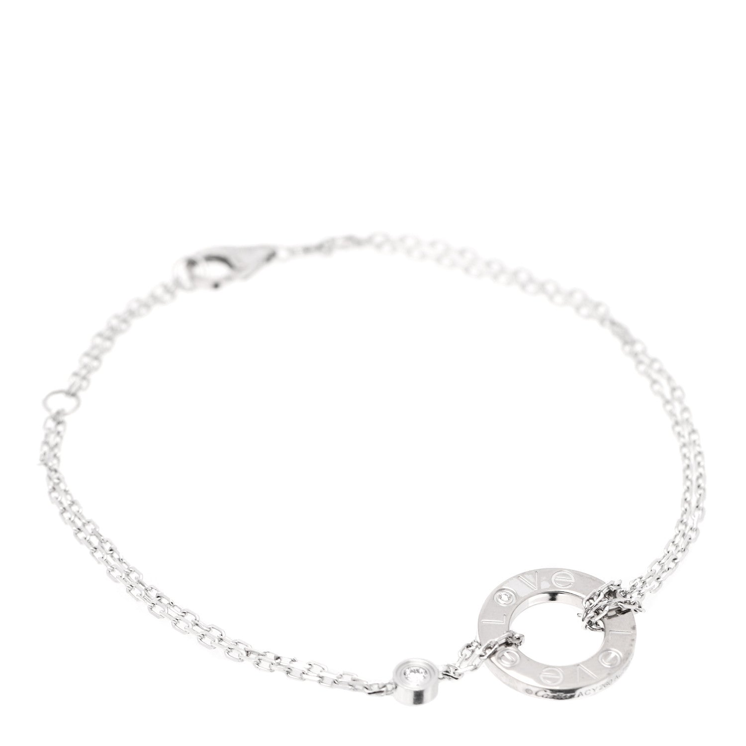 Cartier 18K White Gold Diamond LOVE Bracelet 1 of 8