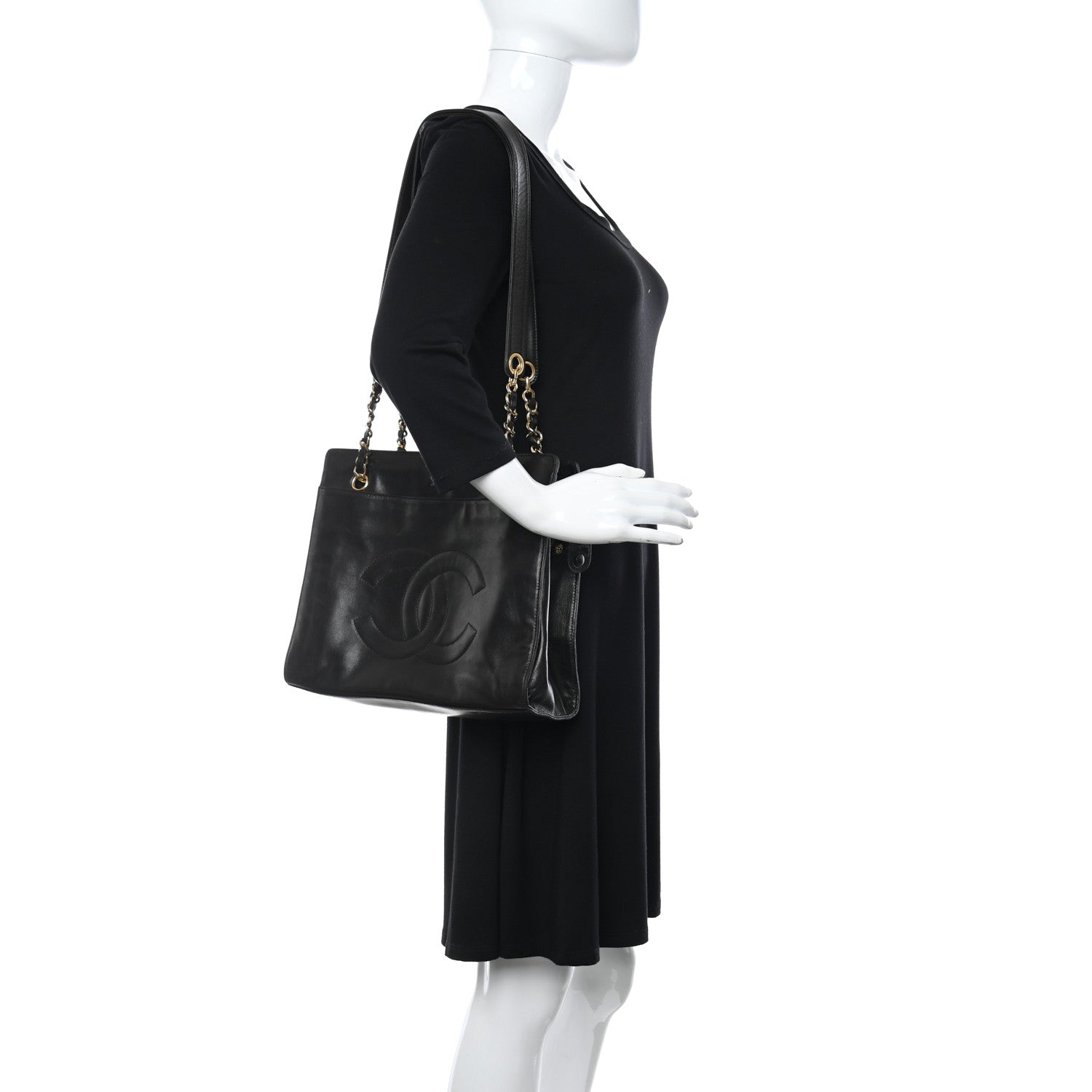 Chanel Lambskin CC Shoulder Bag Black 2 of 10