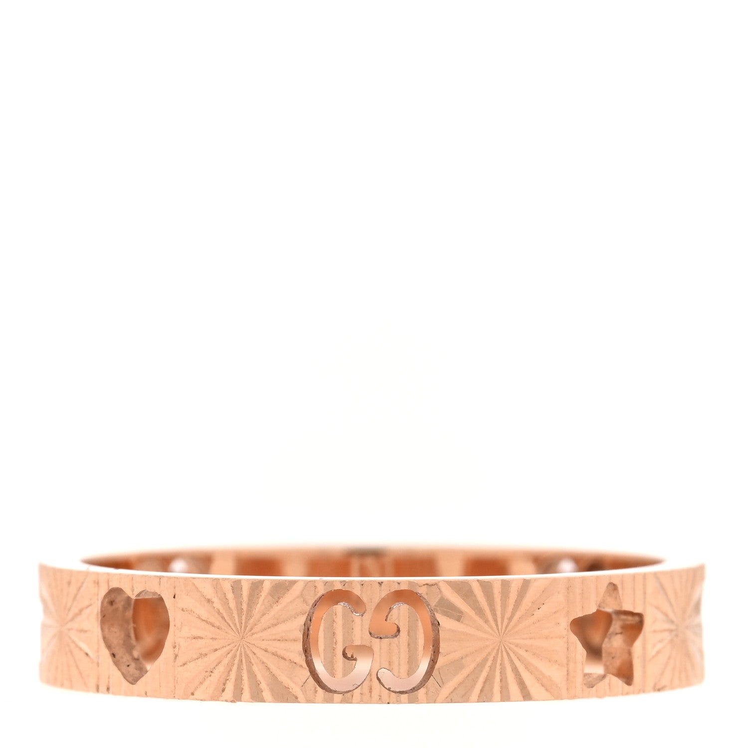 Gucci 18K Rose Gold Icon Heart Band Ring 60 9 1 of 6