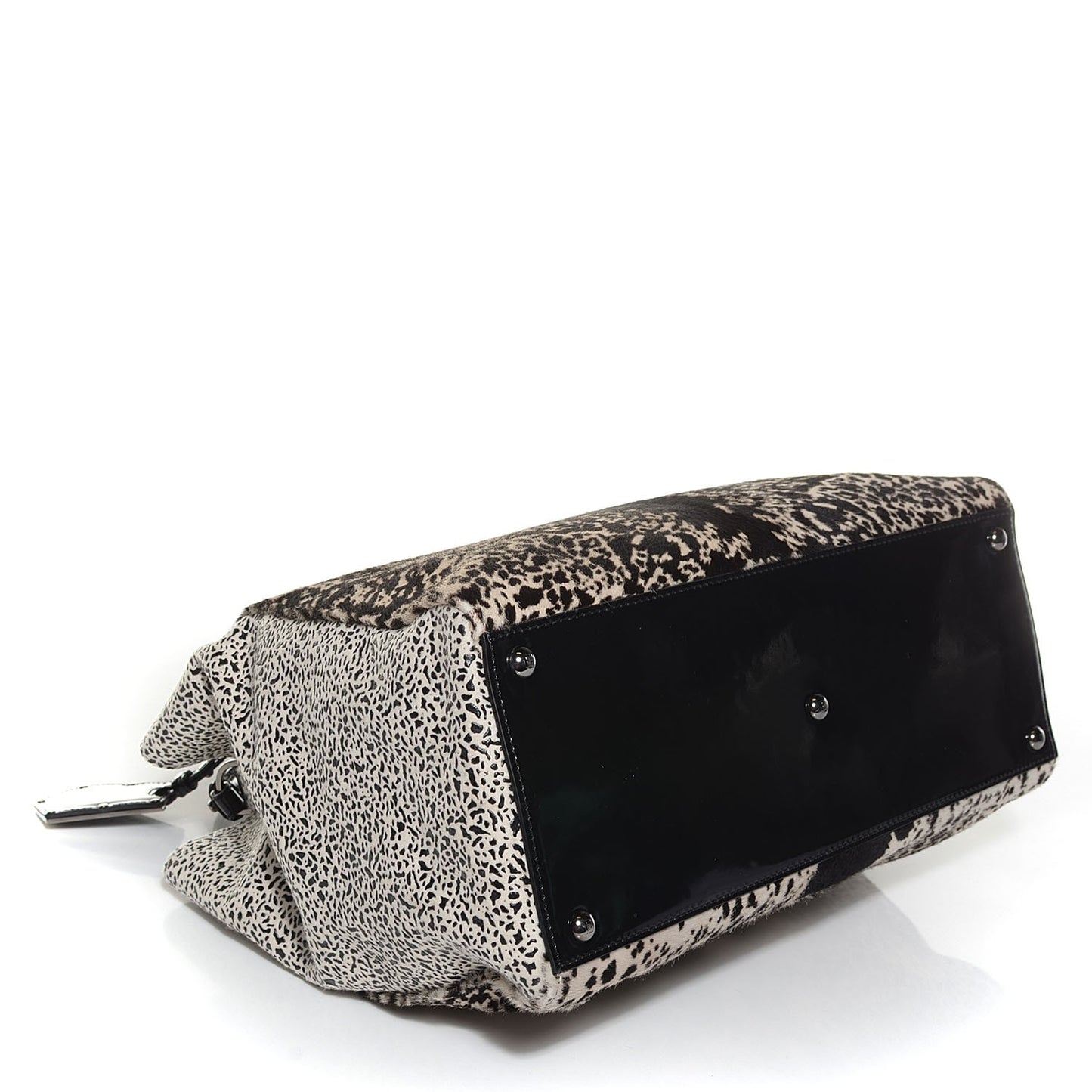 Calf Hair Patent Regular 2jours Tote Black White