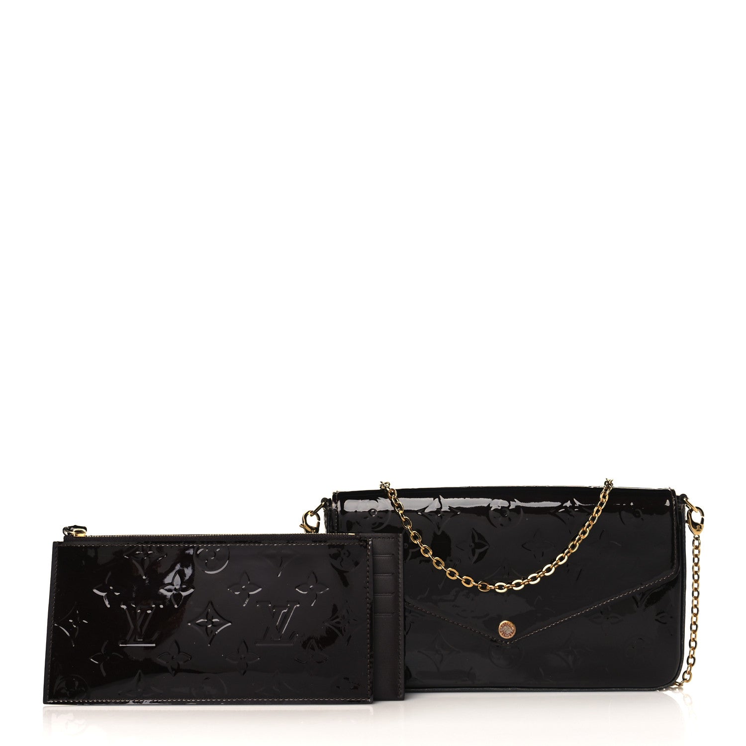 Louis Vuitton Vernis Pochette Felicie Chain Wallet Amarante 1 of 11