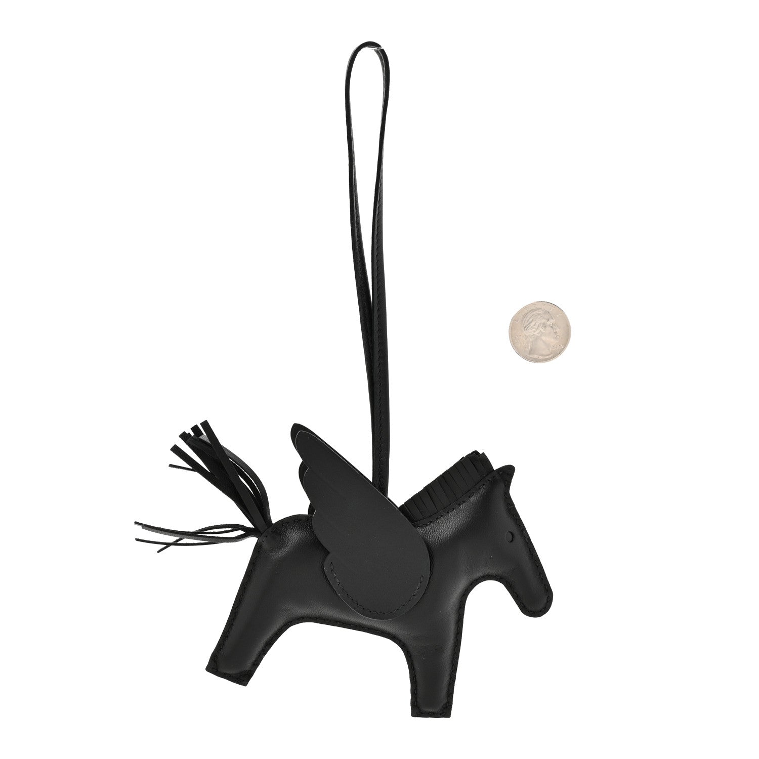 Hermes Milo Lambskin Grigri Rodeo Pegase Horse Bag Charm GM So Black 2 of 5