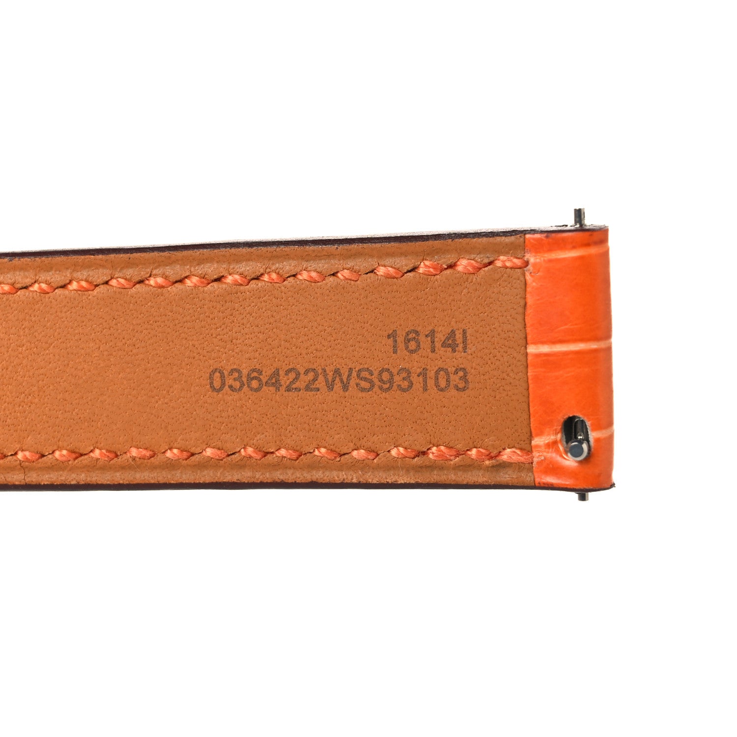 Hermes Shiny Alligator Single Tour Watch Strap Orange 11 of 12