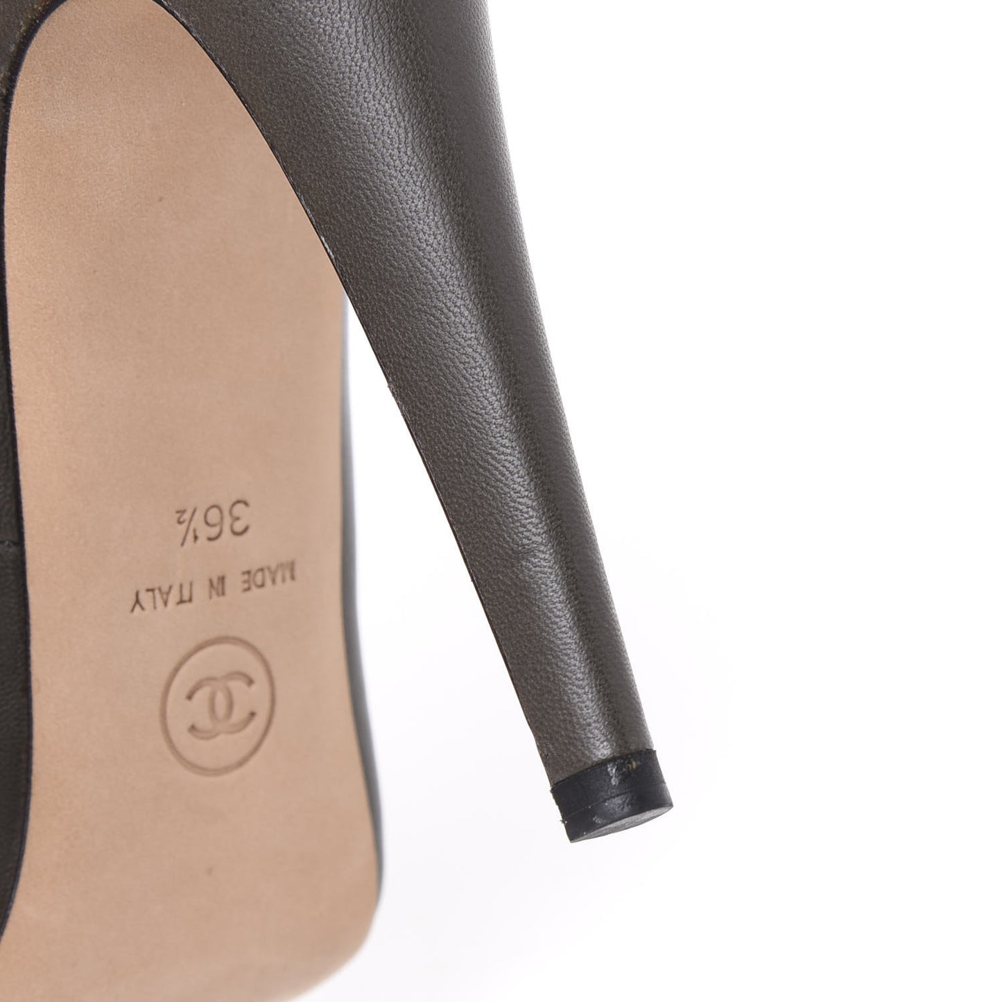 Lambskin Cap Toe CC Pumps 36.5 Grey Black