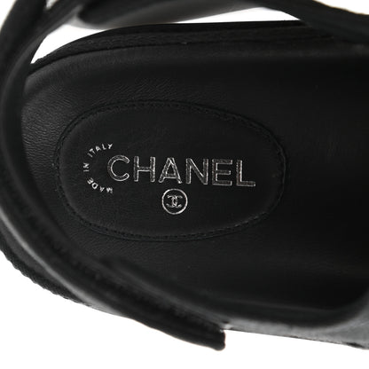Chanel Mixed Fibers Velcro Dad Sandals 41 Black 7 of 9