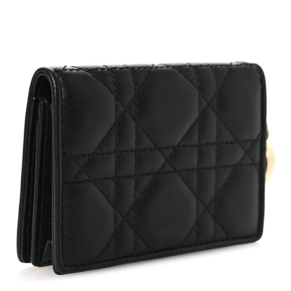 Christian Dior Lambskin Cannage Small Lady Dior Flap Card Holder Black 3 of 8