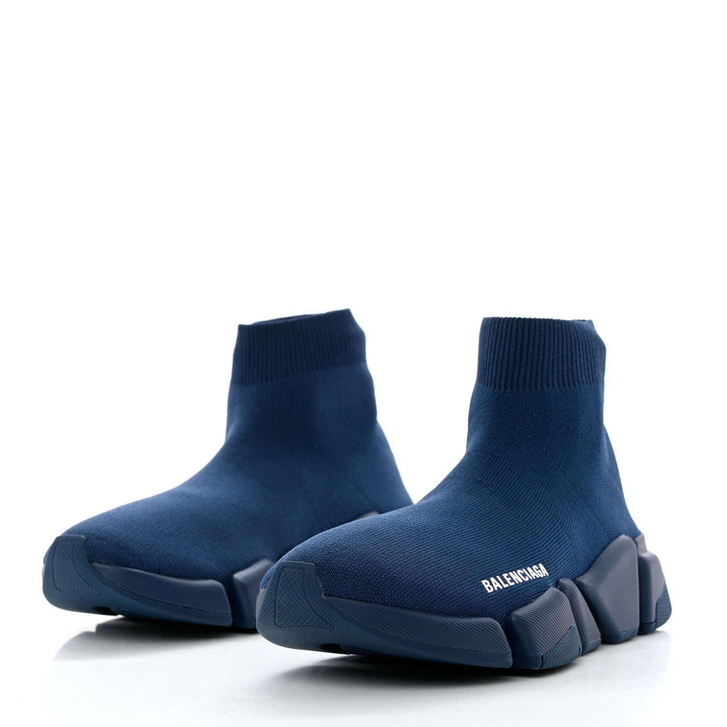 Balenciaga Technical 3D Recycled Knit Womens Speed 2.0 Sneakers 37 Monocolor Dark Navy 3 of 9